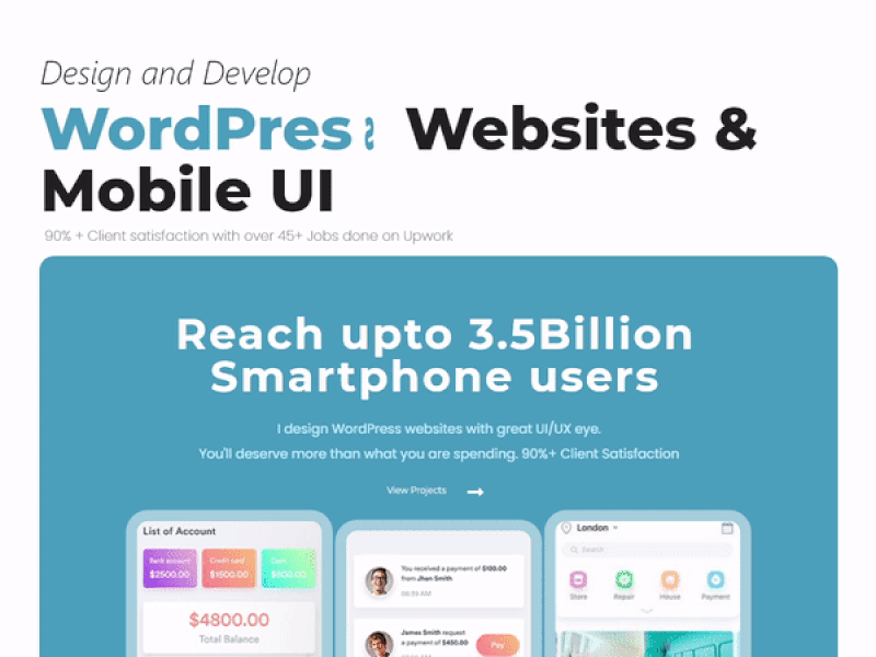 WordPress Websites & Mobile UI mobile app mobile ui web design webdesign website