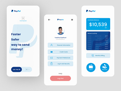 Paypal Mobile | UI Redesign app branding design figma paypal typography ui uidesign ux uxdesign