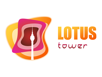 Lotus Tower branding character design flat illustration logo typography vector