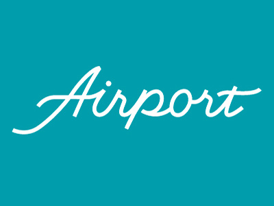 Airport Lettering logo ad script calligraphy handtype lettering logo mono