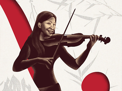 Maki illustration music photoshop violin violinist
