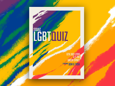 Pride quiz poster design branding colourful event branding gay pride graphic design paint effect pride