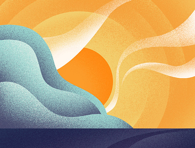 Balearic (1 hour challenge) artwork challenge colour colourful hour illustration illustrator landscape photoshop sea seascape summer sun texture vector