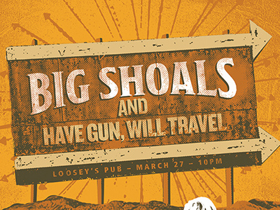 Big Shoals Gig Poster big shoals car concert florida gig poster mountains music orange poster rock southern