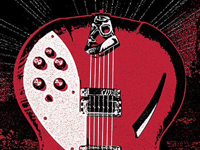 Rickenbacker black design graphic design grunge music print red shirt texture tshirt white