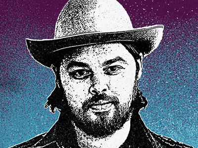 Caleb Caudle Poster blue design flat gig poster graphic design music poster print purple texture white