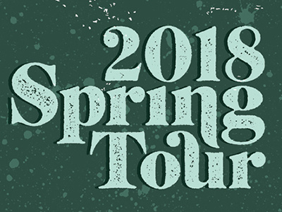 Spring Tour Poster - Detail blue gig poster green music poster print texture