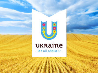 Visit Ukraine apple blue design mint promo ua ukraine visit web website yellow