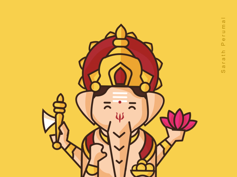 Ganesha - Motion Festival animation app branding design flat gif graphic design illustration indian illustrator logo logoanimation minimal motion motion graphics portfolio procreate sarath perumal ui vectorart visualdesign