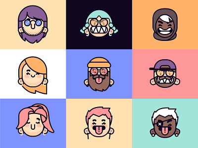 Avatars III branding character design figma funny game icon illustration library logo ui vector vector design