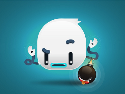 Ghosty n' Bomb app character design funny game icon illustration interactive interface isometric vector