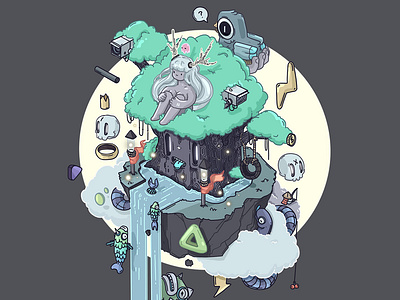 Magic Tree animation character design icon illustration interactive isometric