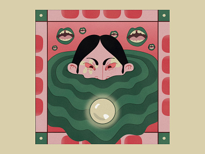 The egg 70s digital feminism illustraion illustrator psychedelic