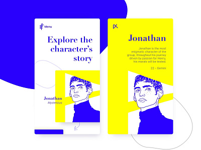 Digital story cards geometric icons illustration patterns story ui uidesign