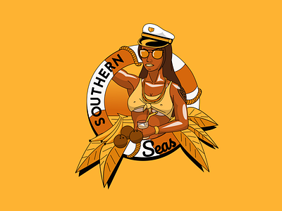 Southern Seas - It's hot down here caribbean illustration inkscape sea south summer woman