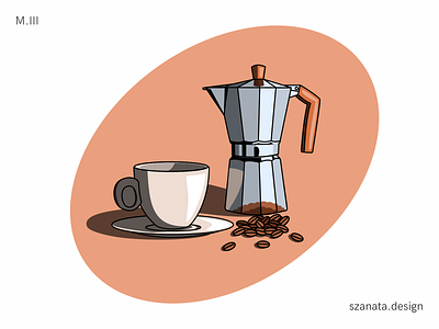 Mudane No. III: Coffee Time artwork cartoon coffee coffee bean coffee cup illustration inkscape moka moka pot vector