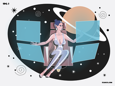 Space Girl: Galatic Broker artwork cartoon illustration inkscape space vector woman work