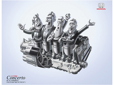 Honda: Perfect Symphony advertising characters engine honda motor tenors