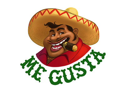 Mexican cartoon character characterdesign cigar funny mexican smile sombrero