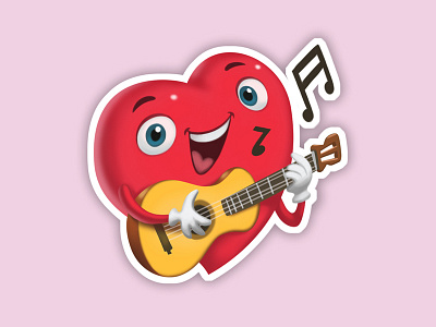 Happy Valentine's Day 2 heart sticker valentine