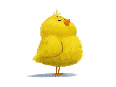 Fluffy chick 2d cartoon character chick chicken fluffy proud yellow