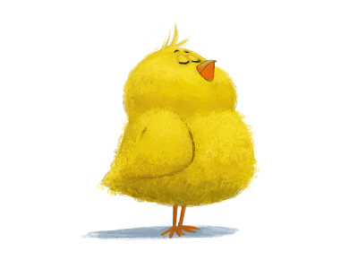 Fluffy chick 2d cartoon character chick chicken fluffy proud yellow