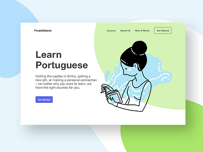 PeopleSpeak Landing Page - Daily UI #003 dailyui landing page language learning ui ux web