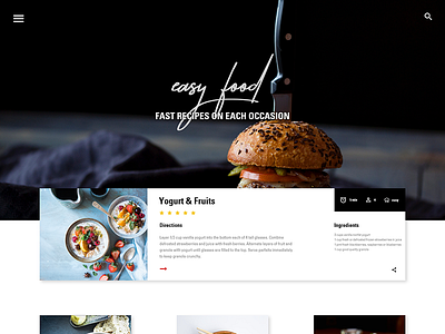 Web Site Easy Food digital design food ui design ux design web web design web interface web site