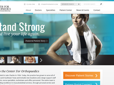 Stand Strong girl health orange teal web