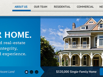 Find A Home blue house navigation real estate realty sky slider web