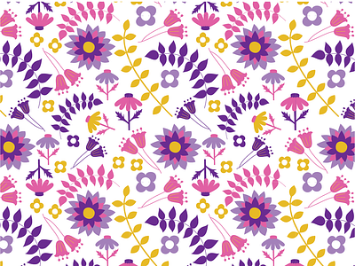 Flowery Repeating Pattern botanicals bright colours flowers illustration pattern repeating pattern