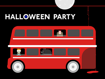 London anne boelyn british bus double decker bus england fall food halloween illustration invitation johnston london london underground october party queen spooky werewolf