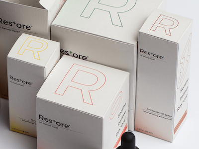 Restore brand identity logo design medicine design package design packaging