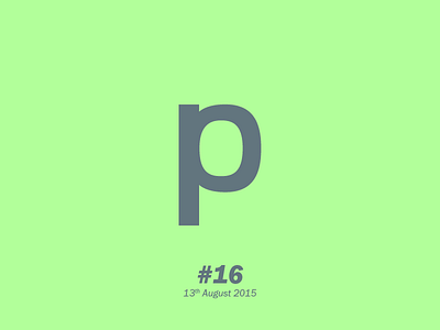 The letter "p" aletteraday letterform typography