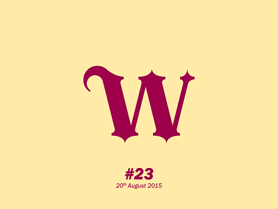 The letter "W" aletteraday letterform typography