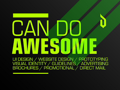 Can do awesome available to hire branding logo self promotion