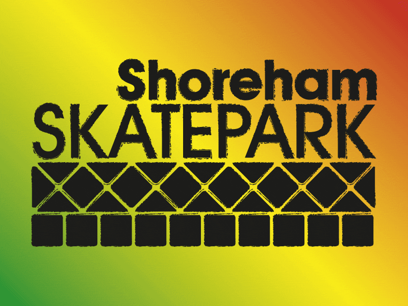 Shoreham Skatepark Stickers illustrator logo design skatepark stickers