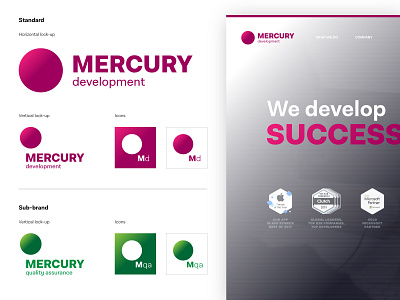Mercury Development - Rebrand branding design illustrator typography
