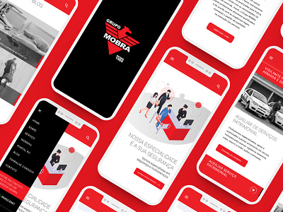 Novo site mobile Mobra app branding design flat site mobile ui webdesign