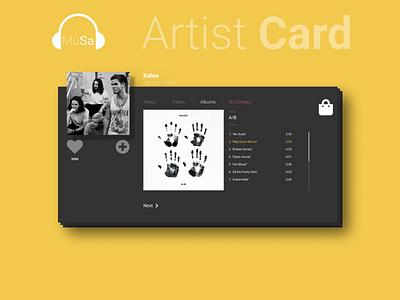 Music Platform || Artist Card design ui ux web