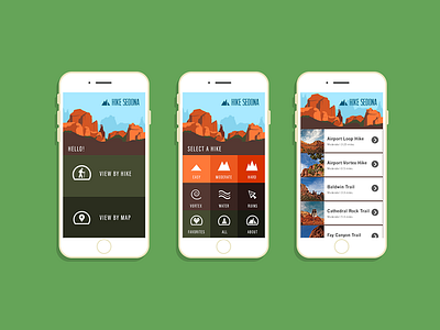 Hike Sedona App app branding design flat icon illustration logo ui vector