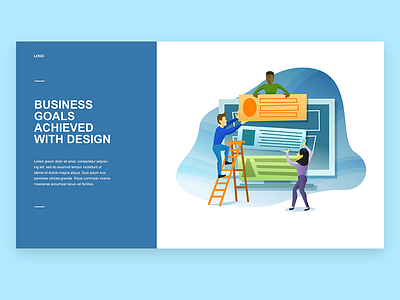 Business Goals Achieved with Design branding design illustration vector