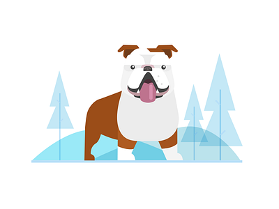 Bowser bulldog bulldogs design english bulldog flat illustration vector
