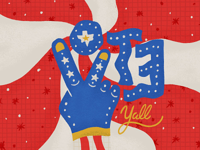 Vote Yall election illustration peace politics texas vote