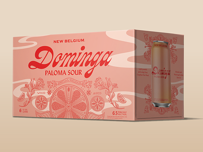Dominga Paloma Sour beer beer packaging design grapefruit graphic design illo illustration new belgium packaging paloma texas