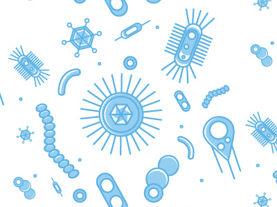 Bacteria fun pattern vector