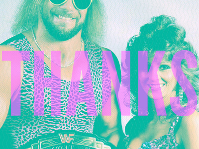 Thanks 80s big leopard print overlay teal thanks type wwe
