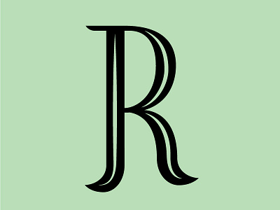 Rough of a Rough green monogram r type vector