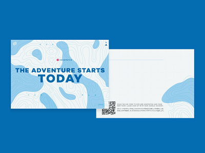 Onboarding Card 🎉 blue illustration map message postcard qr topography vector