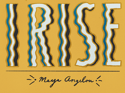 BHM ✊🏽 black history month empowerment illustration maya angelou procreate rise typography yellow